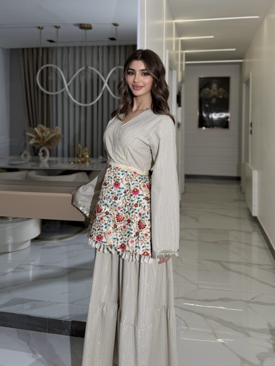 Boho Ruffle Jalabiya(pink) بوهو