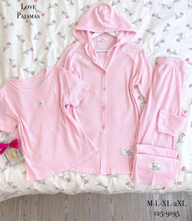 بيجامه قطن 3 قطع 9195