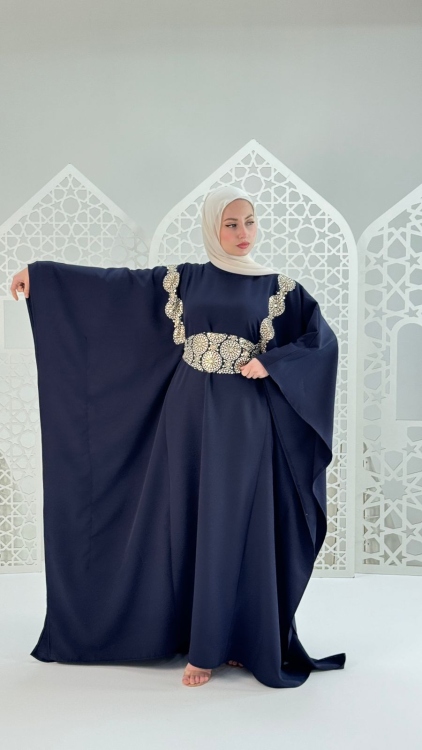 فستان رونق باللون الكحلي