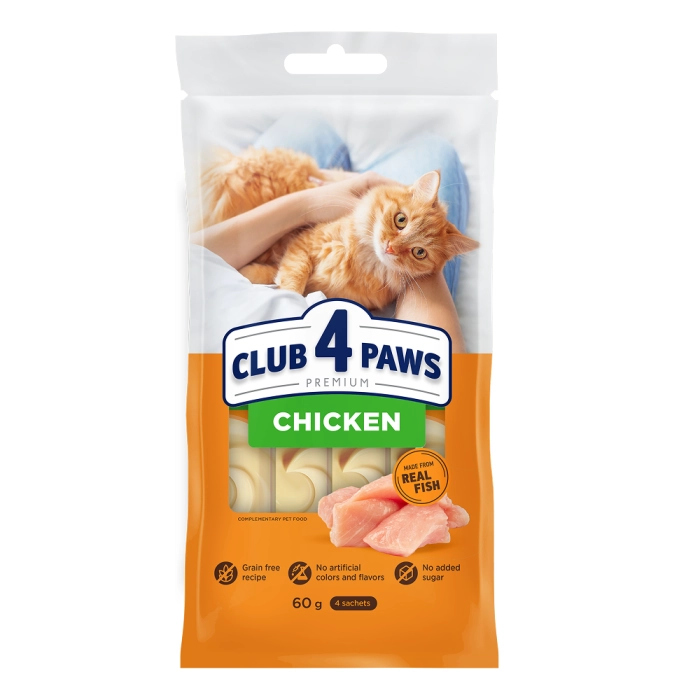  مكافآت دجاج كريمية فاخرة من كلوب فور باوز (4 × 15غم)