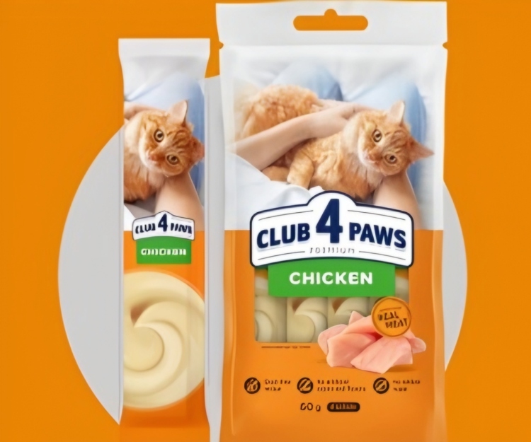  مكافآت دجاج كريمية فاخرة من كلوب فور باوز (4 × 15غم)