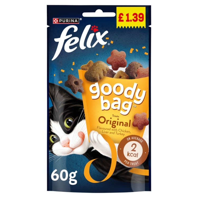 FELIX Goody Bag Original Chicken, Liver and Turkey Cat Treats 60g 