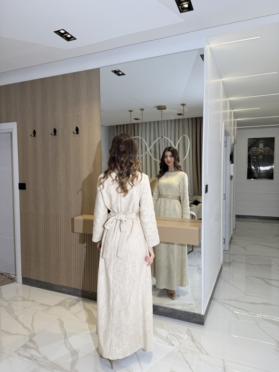 Long Sleeve Dress With Abaya جلابية ماسة ()