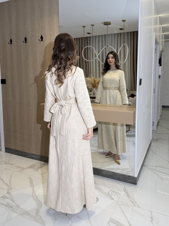 Long Sleeve Dress With Abaya جلابية ماسة ()