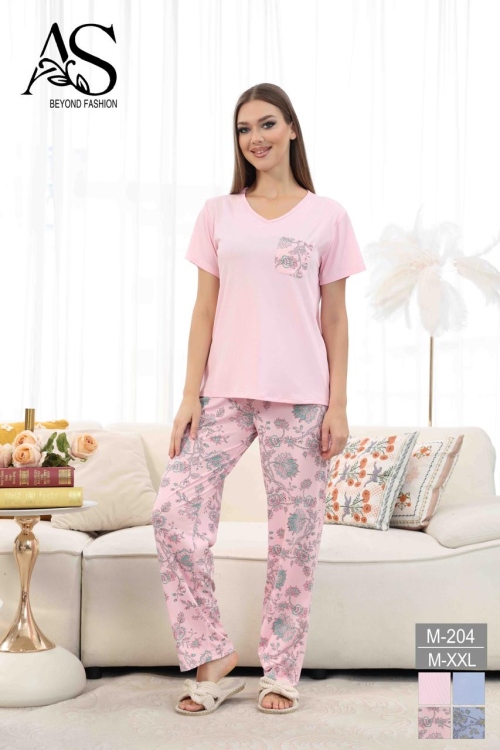 بيجامه بنطلون قطعتين محزز 204
