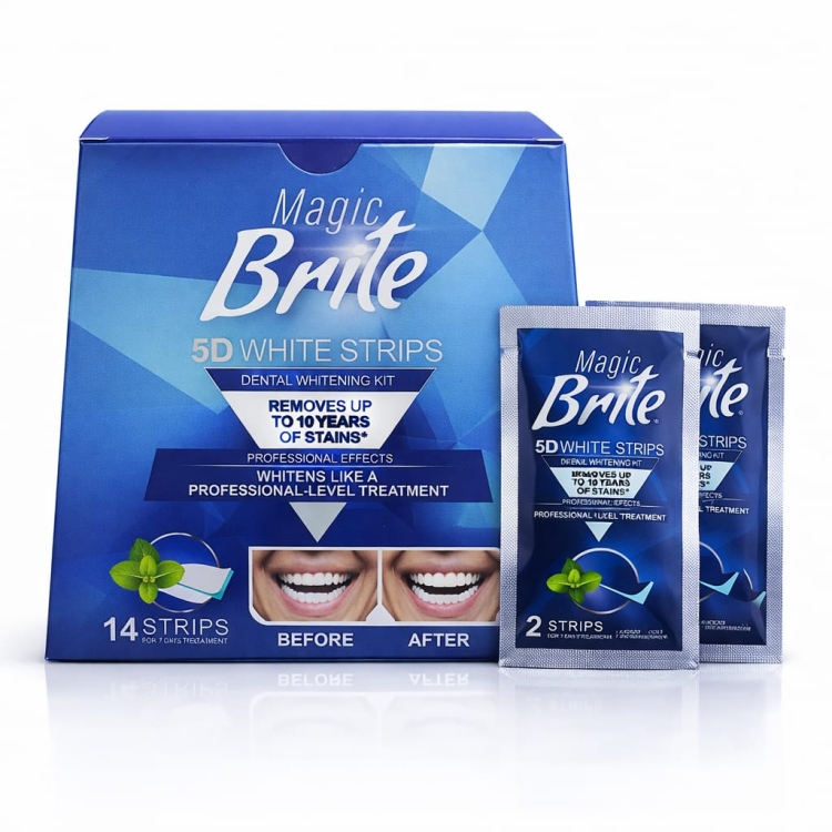 لصقات تبيض الاسنان بالنعناع عدد 14 لصقة من ماجيك بريتي الاصلية 