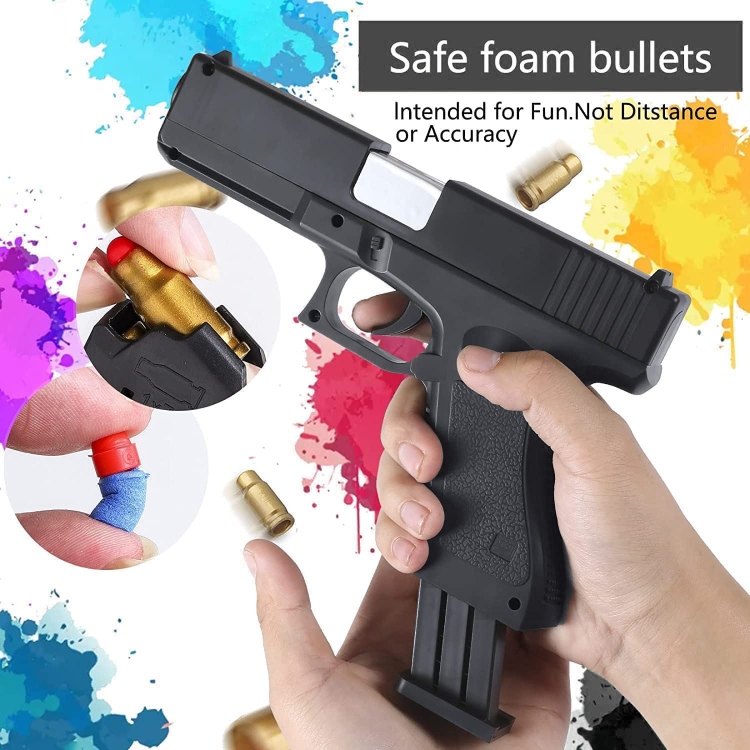 مسدس أطفال شبه الحقيقي نيرف باللون الاسود 