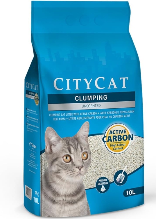 Highly absorbent: Citycat Clumping Cat Litter quickly absorbs cat urine, 
