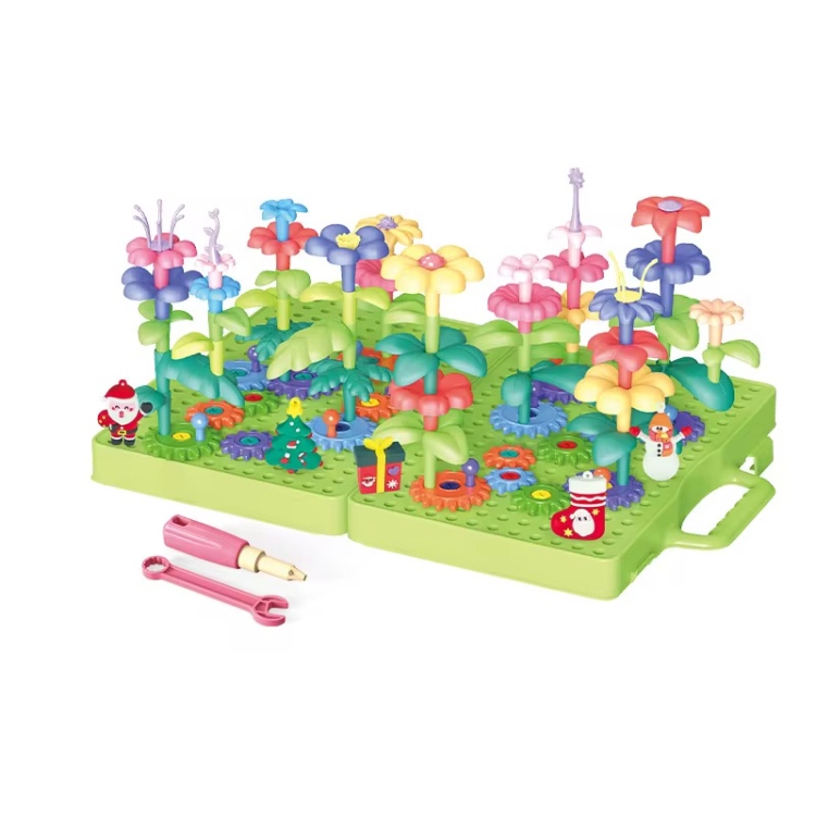 لعبة صندوق تركيب مزرعة الورود للاطفال طاولة وشنتة 