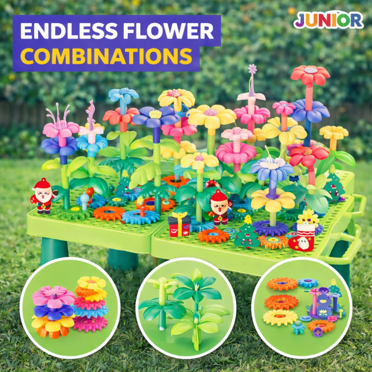 لعبة صندوق تركيب مزرعة الورود للاطفال طاولة وشنتة 