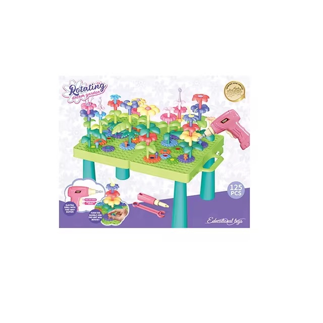 لعبة صندوق تركيب مزرعة الورود للاطفال طاولة وشنتة 