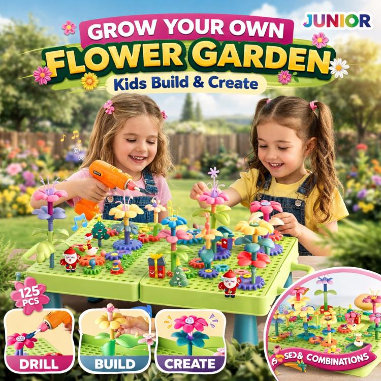 لعبة صندوق تركيب مزرعة الورود للاطفال طاولة وشنتة 