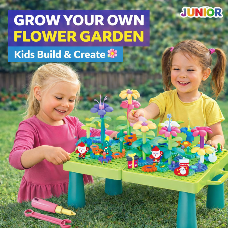 لعبة صندوق تركيب مزرعة الورود للاطفال طاولة وشنتة 