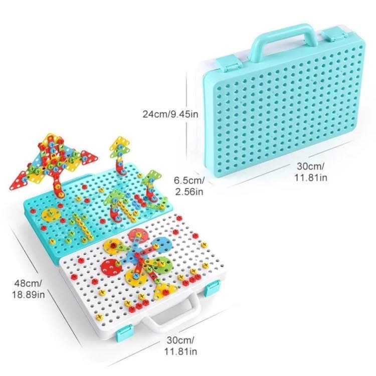 صندوق المهندس 247 قطعة مع دريل يعمل الحجم الكبير 