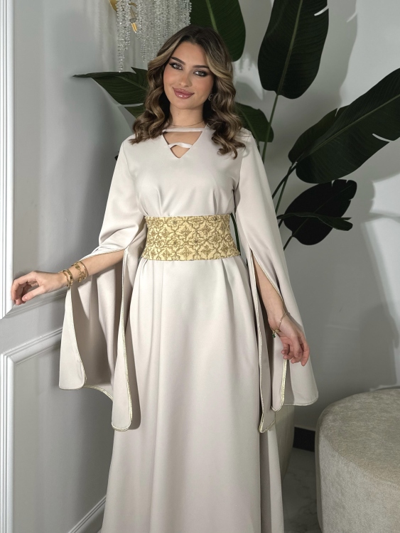 جلابية اسيا Open Sleeve Belted Dress 