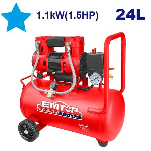 كمبريصه هواء 24L صامت   (1100W （1.5Hp  بدون زيت     EACPS15243