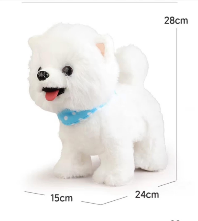 الكلب الذكي الي بعيد الكلام الحجم الكبير  مع حساس وموسيقى وبحرك لسانه الحجم كبير 