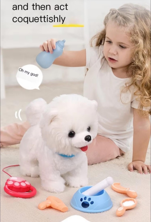 الكلب الذكي الي بعيد الكلام الحجم الكبير  مع حساس وموسيقى وبحرك لسانه الحجم كبير 