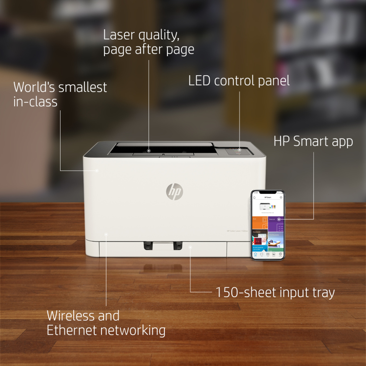 HP COLOR LASER 150NW A4 WIRELESS COLOUR LASER PRINTER 4ZB95A