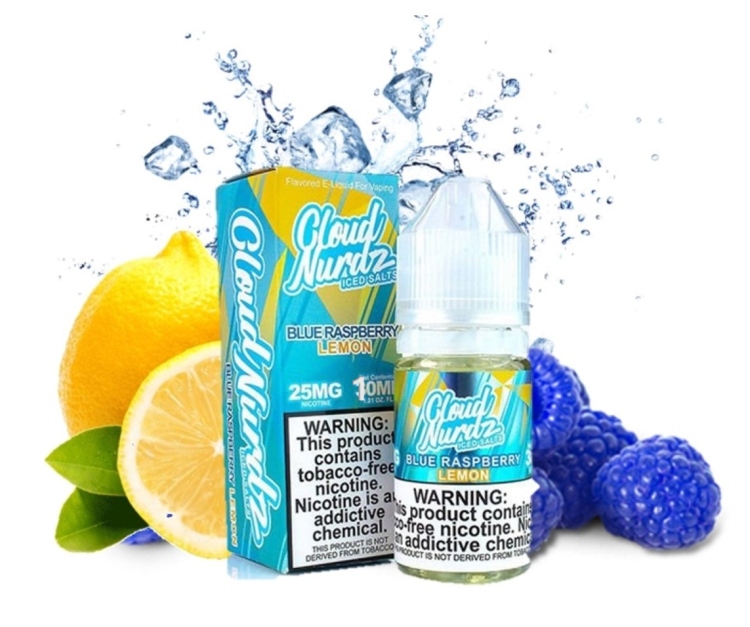Cloud Nurdz -  Iced  Blue Raspberry Lemon -  SaltNic Vape Juice 