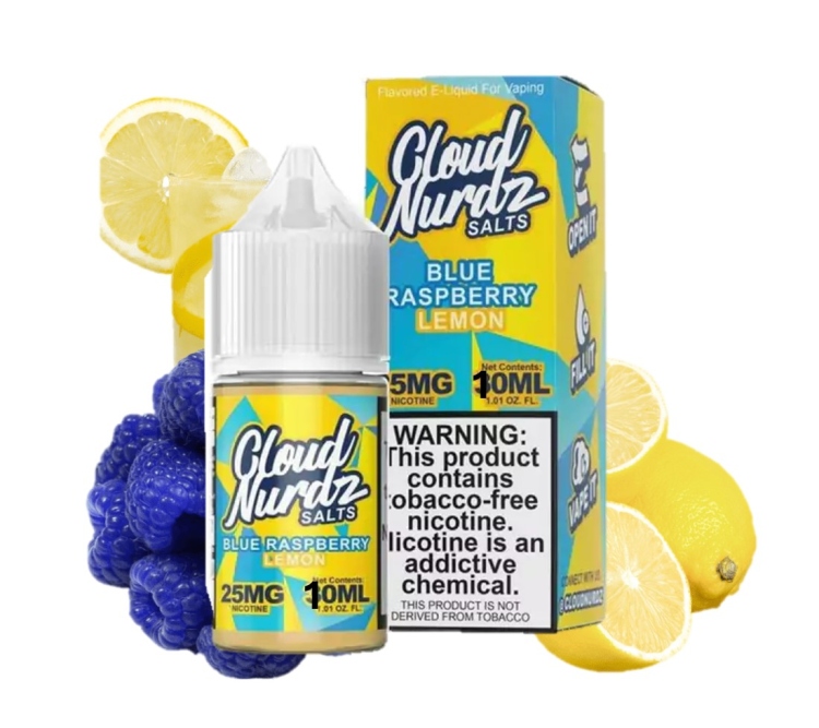 Cloud Nurdz -  Blue Raspberry Lemon  -  SaltNic Vape Juice 