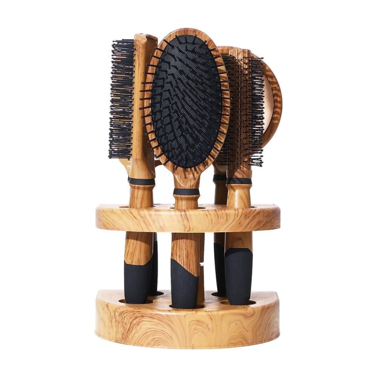 طقم فراشي شعر خشبية مع قاعدة