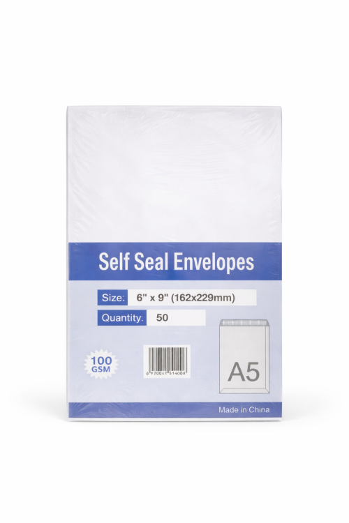 مغلفات لون أبيض لاصقة بأحجام مختلفة