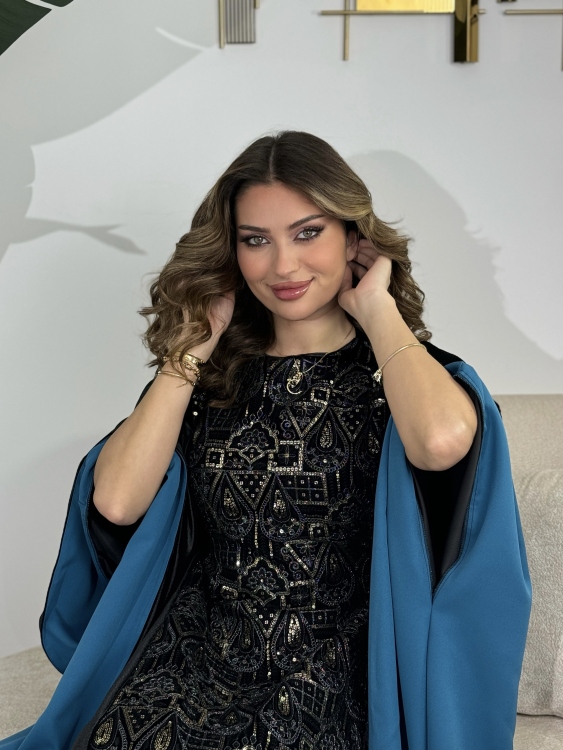 جلابية ملاك( نقشة ١)Batwing Sleeve Long Dress
