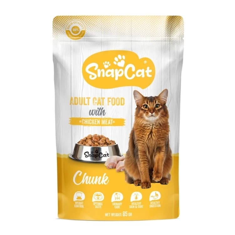 سناب كات - طعام رطب للقطط البالغة بنكهة الدجاج 