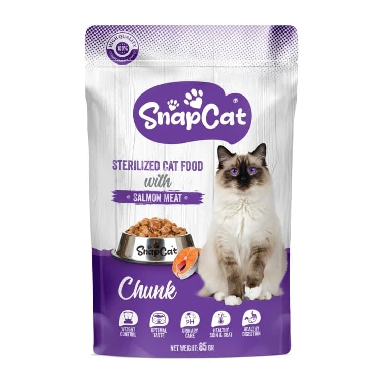 سناب كات - طعام رطب للقطط بنكهة السلمون 