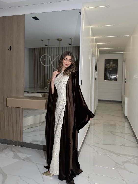 جلابية ملاك( نقشة 2) Batwing Sleeve Long Dress