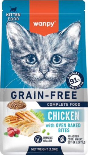 Wanpy Grain Free Complete Food for Kitten – Chicken Recipe 1.5kg