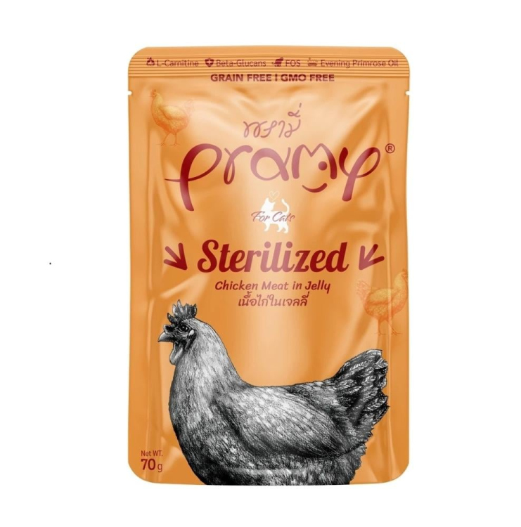  Chicken with Jelly 70g Wet Food for Neutered Cats, Brami Sachets
