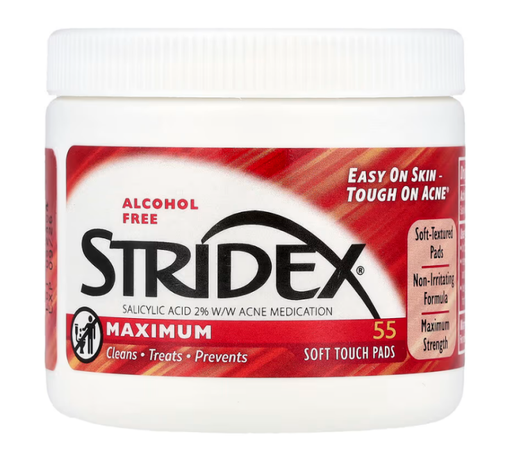 Stridex, Single-Step Acne Control (Maximum 2% Salicylic Acid) Alcohol Free 