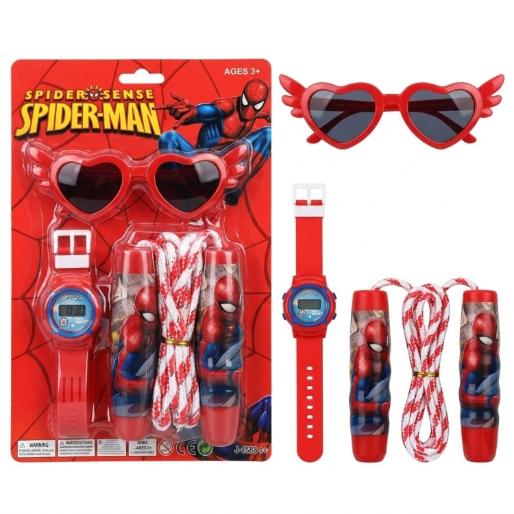 لعبة حبلة سبايدر مان مع ساعة مع نظارة