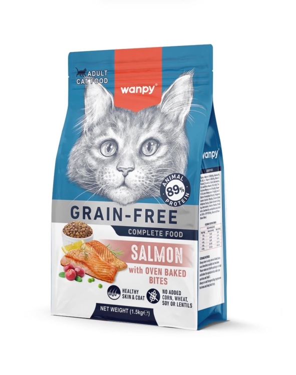 وانبي سالمون  فائق الجودة للبالغين، خالٍ من الحبوب