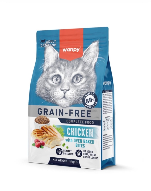 وانبي دجاج    فائق الجودة للبالغين، خالٍ من الحبوب