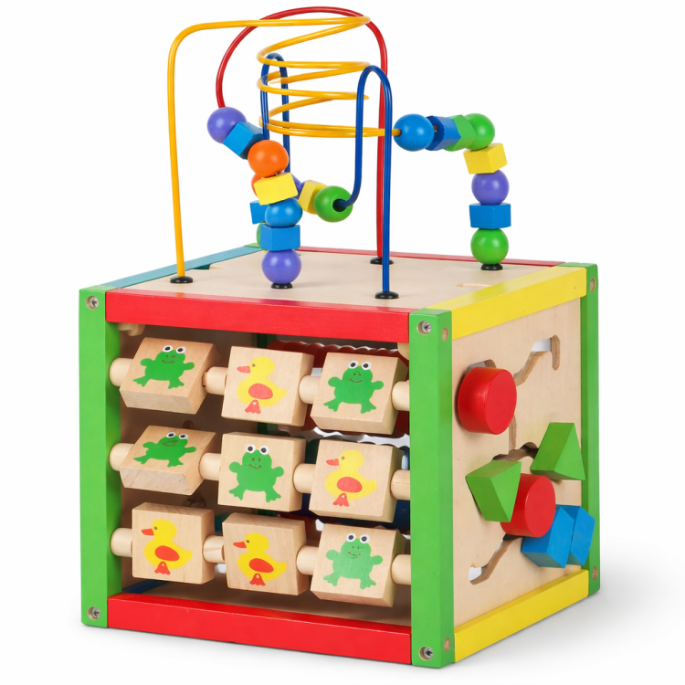 مكعب أنشطة خشبي 