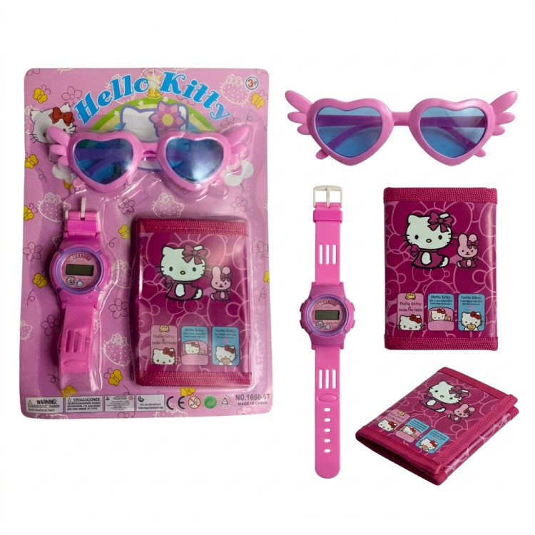 محفظة مع ساعة مع نظارات أطفال