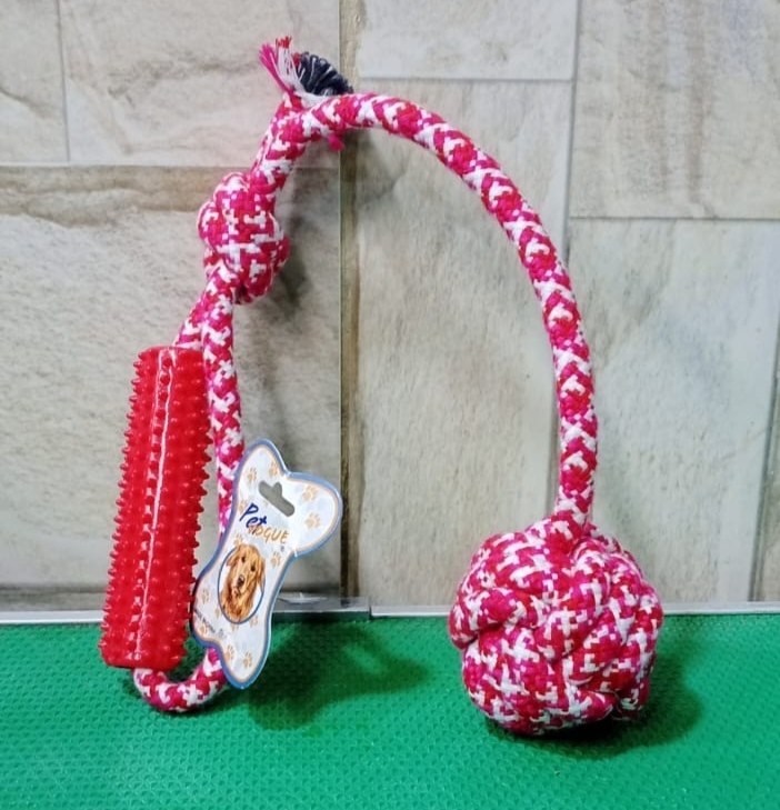 عضاضة كرة حبل مع مسكه طويلة ربر