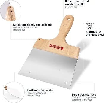 مشحاف عريض مع مقبض خشب