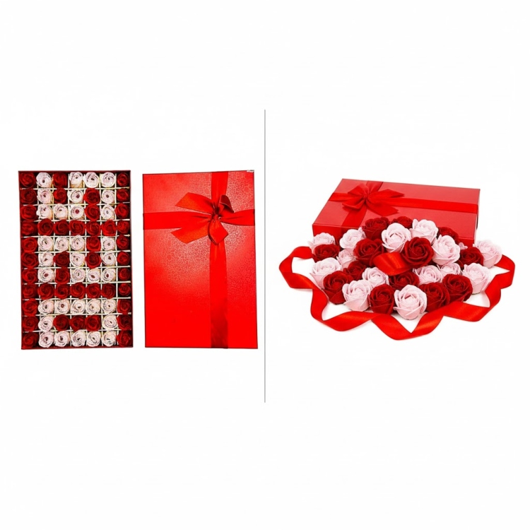 علبة ورد صناعي 