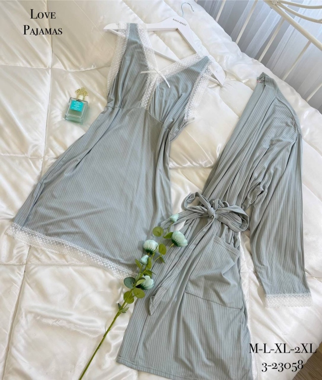 قميص نوم مع روب 23058