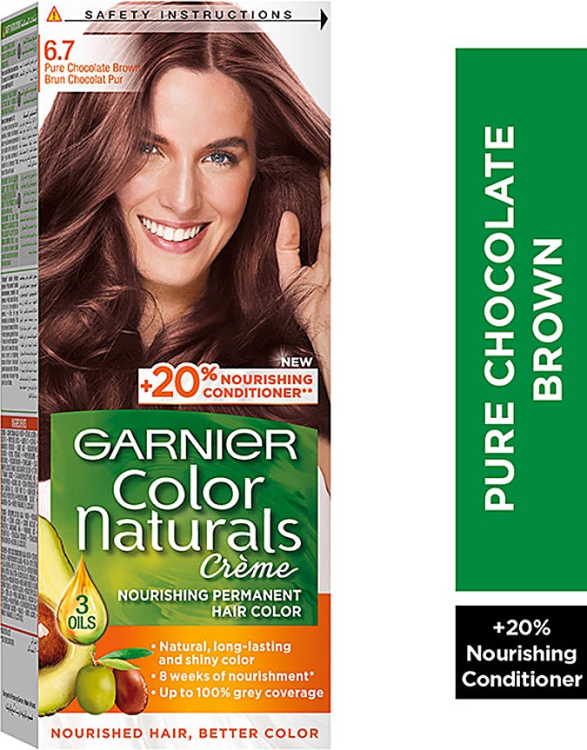 صبغة غارنييه كولور ناتشرلز بني شوكولا نقي درجة 6.7