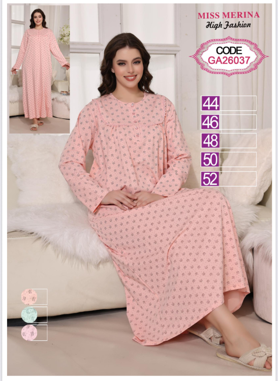 قميص نوم كم كامل قطن 26037