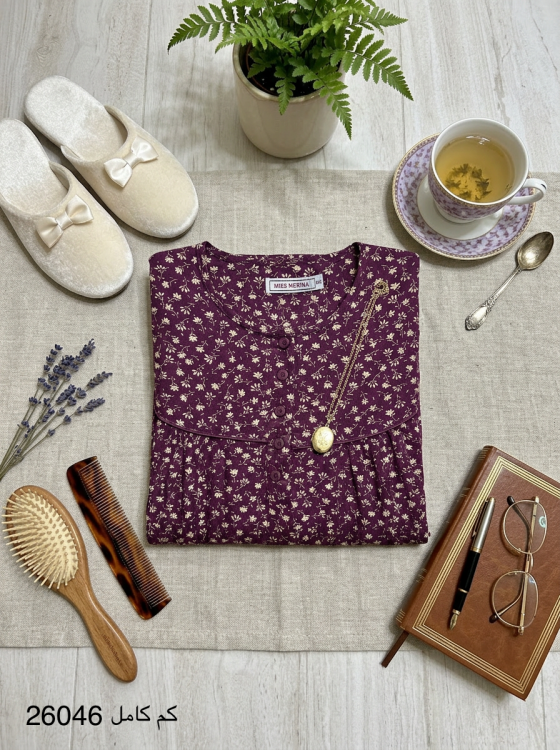 قميص نوم كم كامل قطن 26046