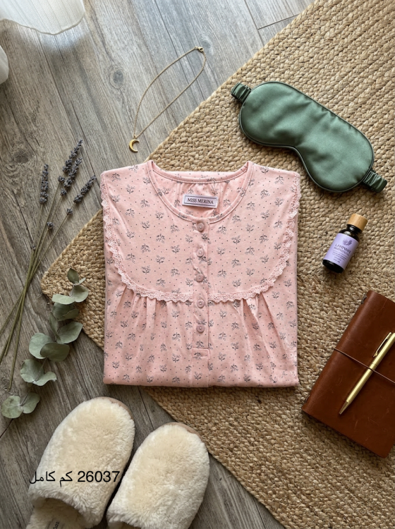 قميص نوم كم كامل قطن 26037