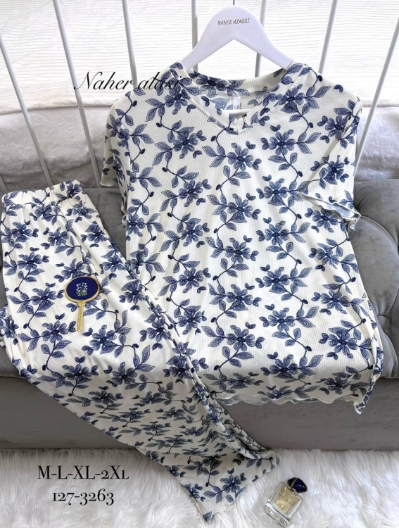 بيجامه فسيكوز محزز 3263