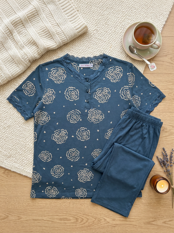 بيجامه قطن نص كم  26114