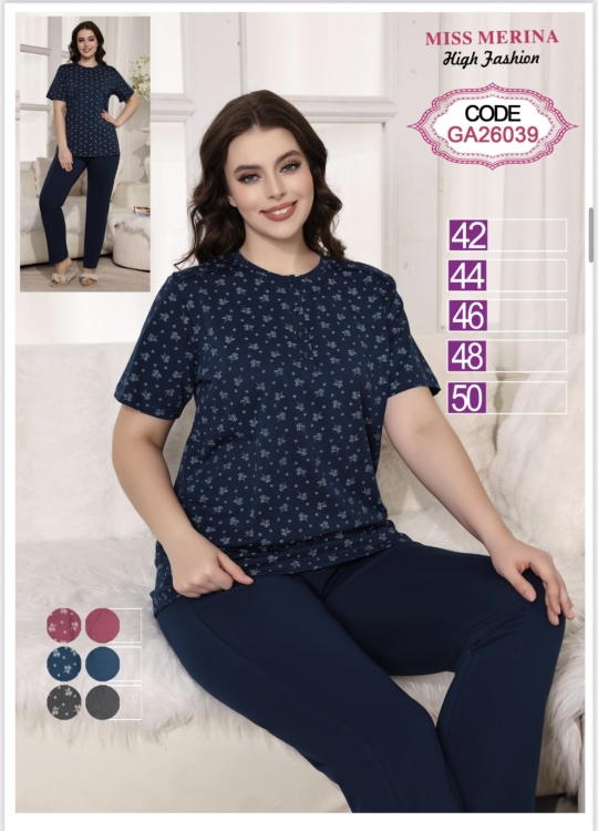 بيجامه قطن نص  كم  26039